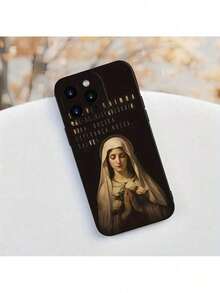 Religious Mythology Series: Minimalist And Stylish Phone Design With Mary Themes, Angel Eye Frost Finish For IPhone 16, 15, 14, 13, 12, 11, XS, XR, X, 7, 8 Plus, Pro Max - Blanco antiguo - Ver 4