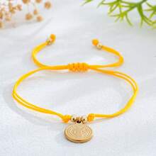 1 buc brățară cu pandantiv retro boem cu Fecioară Maria, brățară cu mărgele de cupru, frânghie reglabilă cu nod peruvian roșu țesut, brățară pentru cupluri, brățară pentru cel mai bun prieten, cadou religios, cadou norocos, cadou de familie, cadou pentru prieten, cadou de ziua de naștere, cadou pentru cupluri, cadou de Crăciun