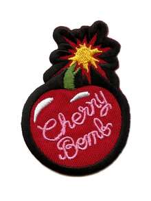1PC Cherry Bomb Patch Favorite Red Fruit Embroidered Iron On - Multicolor - View 7