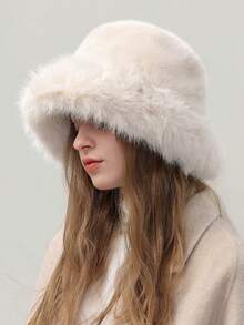 Women's Winter Fleece Bucket Hat, Warm Winter Hat, Fashionable Thick Hat, Suitable For Comfortable Warmth In Cold Weather Outdoor Activities, Holiday Gift, Winter Accessories, Winter Clothing, Personalized Gift - Multicolor - View 3