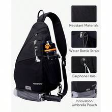 Sling Bag Crossbody Backpack: Over Shoulder Daypack Casual Cross Chest Side Pack - Black - View 4