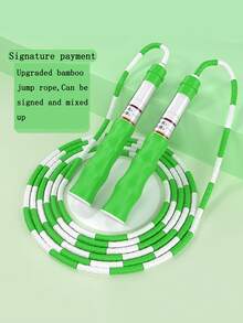 1pc Adjustable Bamboo Segment Jump Rope, Colorful Skipping Rope For Beginners, Fitness Exercise Speed Jumping Rope With Signature Space