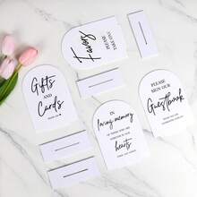 2pcs Clear Acrylic Wedding Signs For Ceremony And Reception, 5x7 Inch Modern Wedding Signage, Guest Book Sign, Cards And Gifts Sign For Wedding, Wedding Reception Signs With Holder,Wedding Decor,Home Decor ,Room Decor Party Favors Bride Birthday Graduation Birthday Decorations Party Decorations Bachelorette