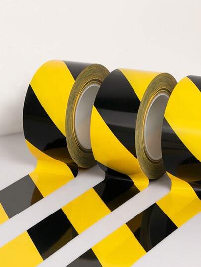 16M*PVC Warnband Schwarz Gelb Zebra Gestreift Sicherheits-Warnklebeband für Werkstattboden, Treppenkennzeichnung