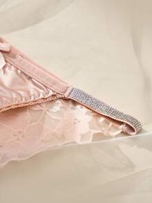 3Pcs Women's Romantic Sexy Lace Fashion Minimalist Comfortable Panties - Multicolor - View 6