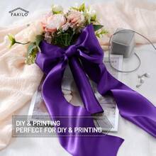 Purple Satin Ribbon 4" Wide Double Faced Satin Ribbon Large Solid Fabric Ribbon Ideal For Gift Wrapping Flouquets Chair Sashs Bows Making Wedding Party Dr Sewing Craft-10 Yards,25026539 - 紫色 - 查看 5