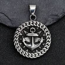 Collar vikingo retro para hombre, colgante de ancla vikinga de moda, cadena de ropa hip hop, accesorios de joyería