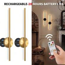 1/2 piezas Lámpara de pared, decoración de pared para fondo de TV, lámparas para dormitorio, lámpara para sala de estar, lámpara para sala de estar, lámpara de pared moderna con control remoto, lámpara de tira larga - Batería recargable de alta capacidad, recargable tipo C de 50 cm, instalación magnética, regulable y ajustable de temperatura de color, perfecta para dormitorio, decoración de pared, estudio, sala de estar, decoración del hogar, regalos navideños y luz de escalera