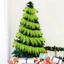 Decoración de árbol de Navidad, Guirnalda decorativa de árbol de Navidad de pasto pampa verde lima con bolas rojas artificiales, adecuada para árbol de Navidad, hogar, granja, fiesta navideña. Decoración de punta de árbol de Navidad, decoración de granja, guirnalda festiva, guirnalda con aspecto natural, decoración navideña rústica, decoración festiva duradera, adorno de Navidad premium, decoración superior del árbol, para amantes del estilo de granja, entusiastas de la Navidad