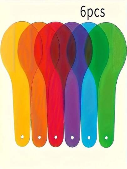 6pcs Mixed Color Synthetic Card Set, Beginner Color Transition Cards, Color Overlay Puzzles, Scientific Experiment Optical Tools, Made Of PP Material, For Understanding Color Changes, Educational Auxiliary Tools (Product Colors Are Random Without Fixed Combination)