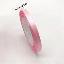 1 卷浅粉色/红色涤纶丝带花束包装丝带（尺寸 0.6/1/1.5/2/2.5/3.8/5 厘米），适用于 DIY 工艺品、礼品包装、婚礼装饰、蝴蝶结制作、婚礼糖果盒包装、圣诞节和派对装饰、婚礼请柬、节日装饰