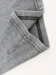 1pc Childhood Memories Of Pete Cat Pure Cotton Short Sleeved Round Neck T-Shirt, Retro Washed T-Shirt - Retro Washed Appearance, Comfortable Casual T-Shirt Graphic Tee Shirts - Màu Xám nhạt - Xem 9