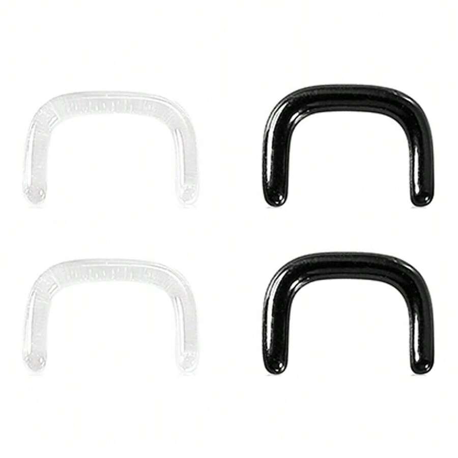 4pcs Glass Septum Retainers 16g 14g 12g 10g 8g, 2pcs Black & 2pcs Clear U-Shape Pincher Tapers With O-Rings For Work, Sports, Surgery, Hypoallergenic{Inchsize_nameinch:Inch1.2mm(16g)Inch} - 1,2mm (16g) - Xem 1