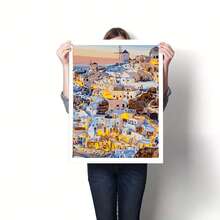 1pc DIY Digital Oil Painting Kit - City Landscape Oil Painting Art Set With Brushes And Paints, Ideal For Stress Relief, Painting By Numbers, Handmade Wall Decor, Artwork, Beginner Painting, Perfect Gift For Friends - Multicolor - View 7