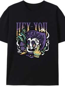 Unisex Funny Cat Tees For Cat Dad Mom T-Shirt Double-Stitched Seams Classic Fit Novelty T-Shirts Man - màu đen - Xem 1