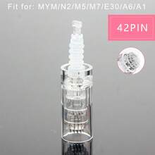 10支装替换针头，一次性针头，9针/12针/36针/42针/圆形纳米卡口微针针尖，适用于MYM/M5/M7/N2/A6/A1/E30，白色/蓝色，独立密封包装 - 彩色 - 查看 14