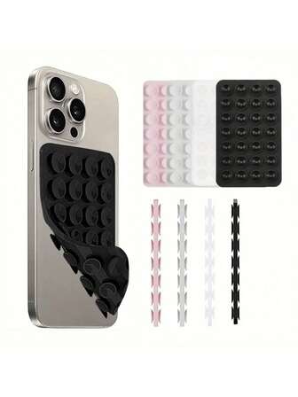 2pcs Silicone Phone Holder, Dual Suction Cup Design, Strong Adhesion, Hands-Free, Convenient For Selfie And Video Recording. Suction Cup Phone Stand, Adhesive Phone Handle, Ideal For Hands-Free Selfie And Video