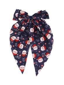 1 Peça Clipe de Cabelo Laço de Festa de Natal de Poliéster, Acessório de Moda para Mulheres, Adequado para Festa de Natal, Presilhas de Garra, Grampo de Cabelo, Barras de Cabelo - Multicolorido - Visão 8