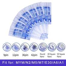 10支装替换针头，一次性针头，9针/12针/36针/42针/圆形纳米卡口微针针尖，适用于MYM/M5/M7/N2/A6/A1/E30，白色/蓝色，独立密封包装 - 彩色 - 查看 11