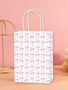 Pink Small Bow Gift Bag Girls Birthday Party Souvenir Handbag Christmas Gift Packaging Bag - Multicolor - View 3