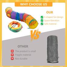 Cat Tunnel, Pipe Cat Toy 3-In-1 Foldable, Indoor Cat Tunnel, Kitten Tunnel, Peek Hole Toy Ball Puppy, Kitten, Kitten, Rabbit, Colorful - 彩色 - 查看 7