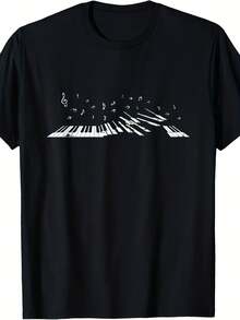 Classical Music Piano Player Gift Music Notes Piano T-Shirt - 款式12 - 查看 1