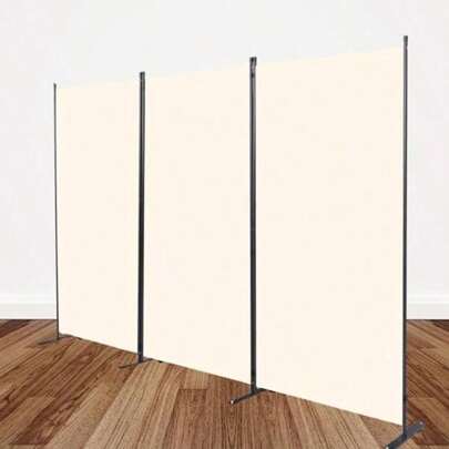 BEE VIBES Biombo Divisor Portatil y Plegable de 3 Paneles Separador de Ambientes 259 Ancho x 180 Alto cm de Habitacion Pantalla de Privacidad Independiente Beige Ideal Recamara Estudio y Oficina