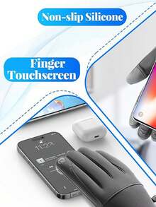 Guantes gruesos a prueba de viento para hombre, guantes cómodos y cálidos de dedo completo con pantalla táctil, guantes antideslizantes para ciclismo, diseño ergonómico, esenciales para esquiar y deportes