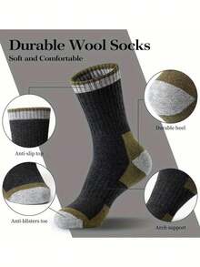 5 Pairs Thick Ski Socks, Warm Outdoor Socks - Winter Outfit, Thick Socks, Thermal Socks