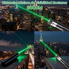 Kayoosi Linterna de Luz Verde, Portátil Recargable por USB con Patrones de Luz, 3000m de Alcance Nocturno Efectivo, Adecuado para Acampar, Conferencias, Caza, Pesca, Juguetes para Mascotas - 1 - Ver 2
