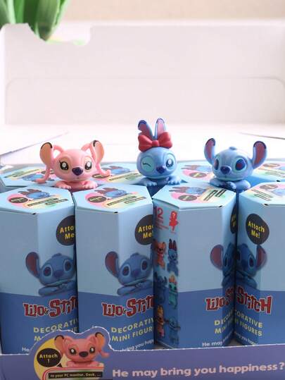 [Authorized] 12pcs/Set, Disney Stitch Party Angel Dolls Random Surprise, For Car Control, Computer Monitor Decoration,Mobile Phone Decoration, Cute Cartoon Home Decoration, Desktop Ornament, Special Gift For Family And Friends,Perfect Birthday Gift, Party Gift,Back To School(Please Note: This Product Requires Self Provided Double-Sided Tape To Be Very Secure)
