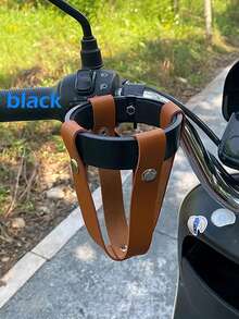 1pc Retro Style Leather Bicycle Cup Holders, Road Bike Coffee Cup Holders, Bicycle Water Cup Holders, Practical Style Leather+Circular+Multi Part Installation+Stable Placement Of Water Cup Bicycle Water Cup Holders, Suitable For Daily Cycling Scenarios