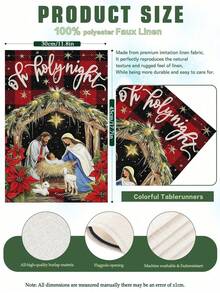 1PC 12x18 Inch Double-Sided Christmas Night Garden Flag - Linen Jesus Religious & Buffalo Red Plaid Design, Winter Farmhouse Seasonal Decor, Outdoor Flag For Yard/Porch/Lawn, Perfect Christian Yard Banner & Christmas Garden Ornament (Flags Only) - 彩色 - 查看 10