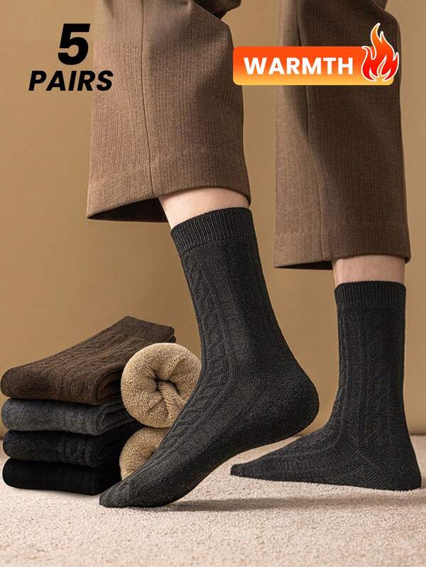5 Paar Herren Dicke Knöchelsocken, warm und geeignet für den täglichen Gebrauch, Herbst/Winter