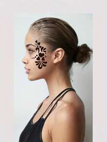 16pcs/Set Reusable Face Painting Stencils, Suitable For Makeup, Parties And Festivals - Flexible Patterns Applicable To Wood, Canvas, Paper, Fabric And More Materials - Multicolor - View 5