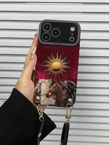 1pc Adjustable PU Leather Crossbody Strap + 1pc Fashionable Bow Plaid Pattern Soft Protective Phone Case, Suitable As Birthday, Holiday Gift For Friends, Family, Couples, Fits And Phones Compatible With IPhone - Multicolor - View 3