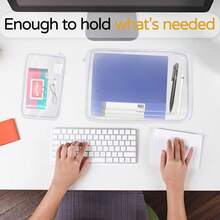 3-Piece Storage Box Organizer Set, Hard-Shell Zippered Case, Toy Storage Bins, Travel Organizer, Waterproof Transparent Case, Pencil Case, Toiletry Bag, Cosmetic Bag, White, Large Capacity, Portable And Versatile Organizer, Capson Pencil Display Box, Wardrobe Shelf