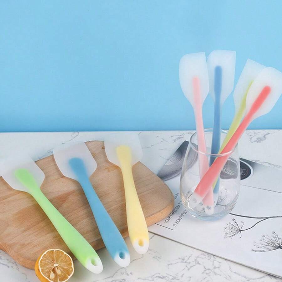 3pcs/2pcs/1pc Silicone Spatula, One-Piece, Transparent, For Scraping Butter, Cream, Cake Baking, Jam Spreader, Heat-Resistant Cream Scraper, Mixing And Baking Tool, Kitchen Utensil, Apartment Essential - Multicolor - View 1