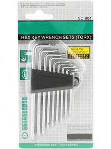 9 Piezas en Forma de L Llave Hexagonal Torx T6 T7 T8 T9 T10 T15 T20 T25 T27 Llave Estrella Llave L Tipo Llaves Llave Universal para Bicicleta Coche Electrodomésticos Herramienta de Reparación Kits - 1 - Ver 7