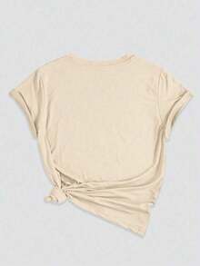 Women's T-Shirt Dogs Garden Cotton Shirt Basic Blouse Simple Casual For Daily Use - Albaricoque - Ver 3