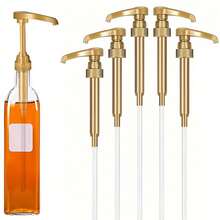 8cc 3pcs/5pcs Black/White/Gold Syrup Pumps, Syrup Pumps For 750ml/25.4oz Bottles, Syrup Pumps For Coffee Syrup Snow Cones, Creative Spice Bottle Pumps, Sauce Pump Dispensers, Pump Dispensers, Multi-Function Pump Dispensers For Oil Bottles, Kitchen Tools),No-Mess, Fixed Angle Design, Anti-Clog, Spill-Proof, Easy-Flow, Fits Multiple Brands - Torani, DaVinci, Skinny, Upouria, Holy Kakow, And 1883