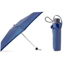 Totes - Paraguas compacto con cierre automático con NeverWet y protector solar, , Talla única(Azul marino con puntos) - Tipo 4 - Ver 2