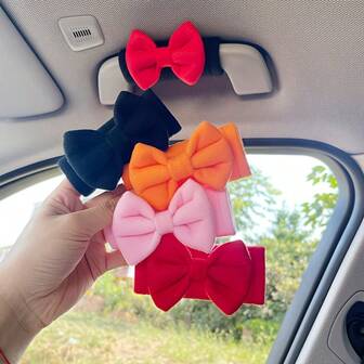 2pcs Car Roof Puller Sleeves - Non-Slip Bow Tie Handle Protectors, Soft & Comfortable Car Roof Protectors With Vibrant Colors - Fit For All Vehicles