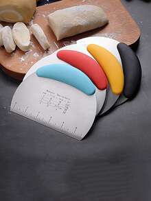 Stainless Steel Dough Cutter, Silver Dough Scraper, Suitable For Baking, Stainless Steel Dough Scraper - Multi-Functional Baking Tool, Suitable For Pastries, Bread, Etc. - Holiday Food Kitchen Gadget - Multicolor - View 1