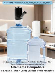 Dispensador de agua eléctrico recargable USB para garrafón, diseño portátil compacto para cocina hogar oficina viaje camping, bombeo automático fácil uso limpieza accesorios organización diaria - 4 piezas - Ver 4