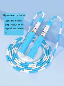 1pc Adjustable Bamboo Segment Jump Rope, Colorful Skipping Rope For Beginners, Fitness Exercise Speed Jumping Rope With Signature Space
