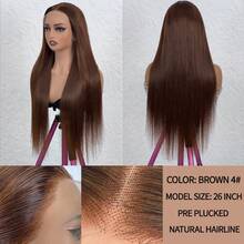 13x4 Lace Front Wig, Human Hair, High Definition Transparent Lace Front, #4 Dark Brown, 180% Density Human Hair, Pre-Plucked, With Baby Hair, Mixed Hair Wig, Women's Christmas Gift (Bob Wig, 8-14 Inches) - Chocolate Brown - View 25