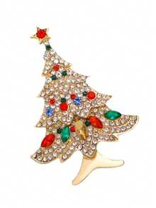 Chic Christmas Brooch Pins For Women - Versatile Rhinestone Vintage Colorful Design (Christmas Tree, Shoe, Reindeer, Wreath, Snowflake) | Ideal For Weddings & Parties