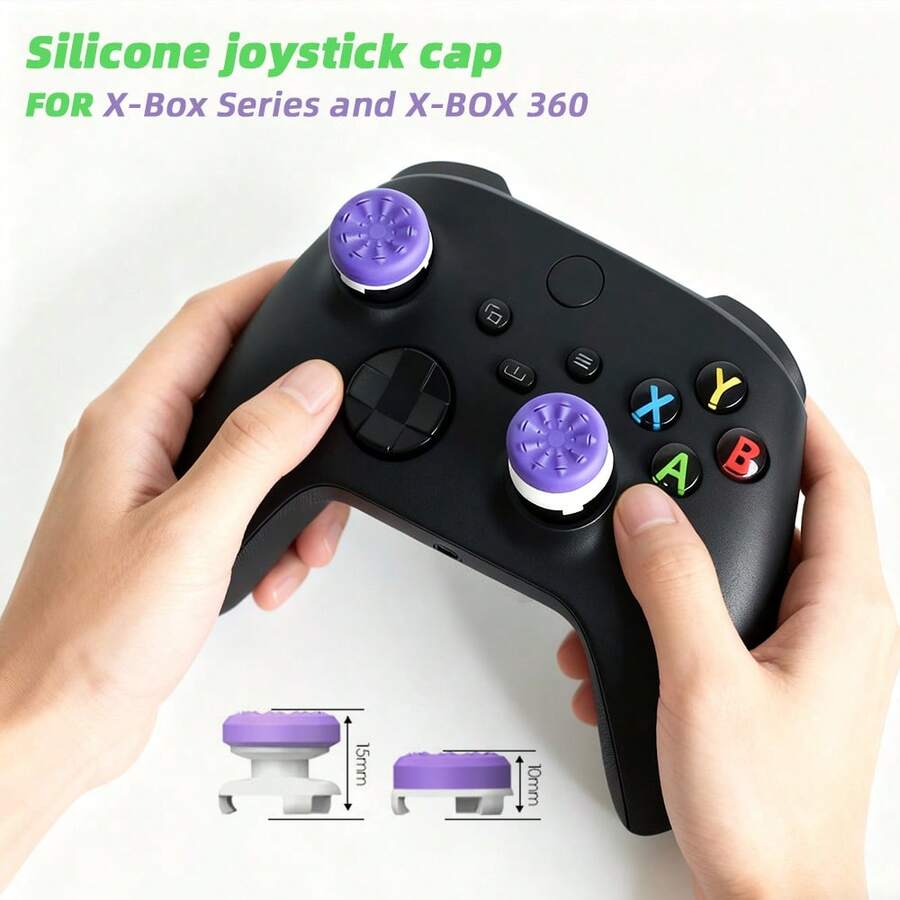X-Box One 系列 X/S 游戏控制器硅胶摇杆帽,全新 2 件装高性能拇指握把帽硅胶摇杆帽保护套适用于 X-Box 系列 X/S 控制器硅胶帽 - 彩色 - 查看 1