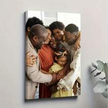 1 pièce Impression sur canevas personnalisée - Cadre en forme d'étoile avec votre photo, cadre en bois et canevas de haute qualité. Décoration d'intérieur classique pour le salon, la chambre à coucher, le bureau - Cadeau parfait pour Pâques, la remise des diplômes pour la famille et les amis, souvenir mémorable, art mural sur canevas 2D